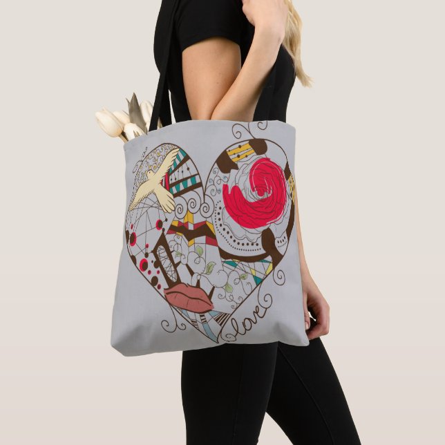 Diseño de arte cardíaco Bolsa de Tote (Detalle)