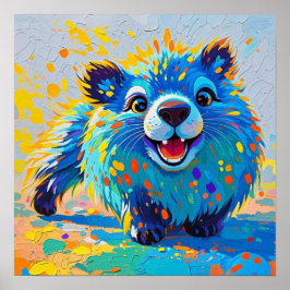 Diseño de arte de animal abstracto colorido de oso