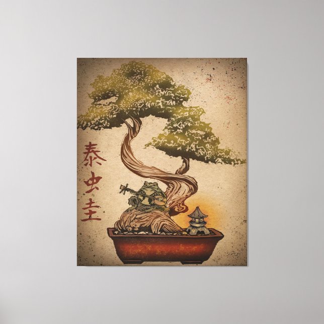 Diseño de arte de árbol Bonsai de rana | Regalo de (Anverso)