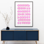 Diseño de arte de formas geométricas modernas de c<br><div class="desc">Un divertido y luminoso poster de diseño geométrico de medio círculo en rosa.</div>