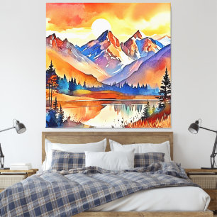 Diseño de arte de la montaña Sunset