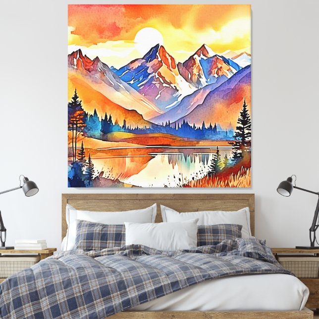 Diseño de arte de la montaña Sunset (Insitu(Dormitorio))