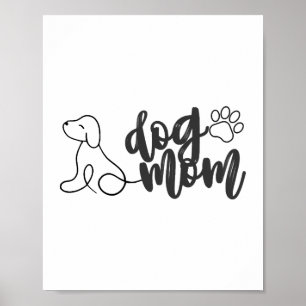 Diseño de arte de línea de mamá de perro Amante de