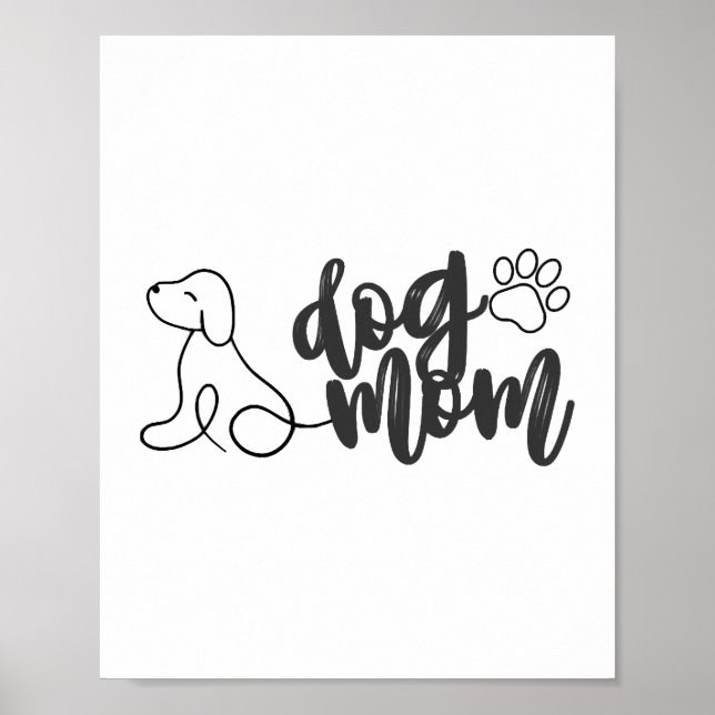 Diseño de arte de línea de mamá de perro Amante de (Frente)