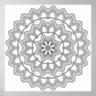 Diseño de arte de mandala de anillo con pétalos en