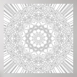 Diseño de Arte de Mandala de Estallido de Estrella