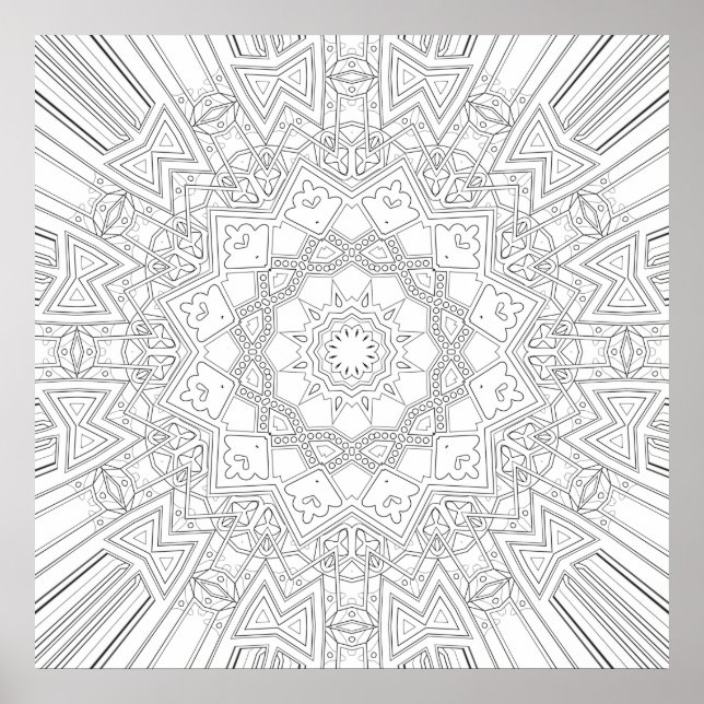 Diseño de Arte de Mandala de Estallido de Estrella (Frente)