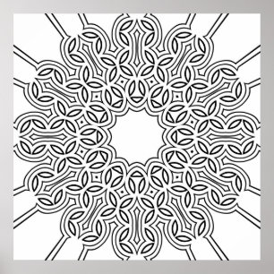 Diseño de Arte de Patrón de Mandala de Bucle de Pé