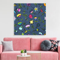 Diseño de Arte de Patrón Floral Caprichoso