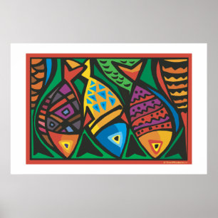 Diseño de Arte de Peces Abstracto