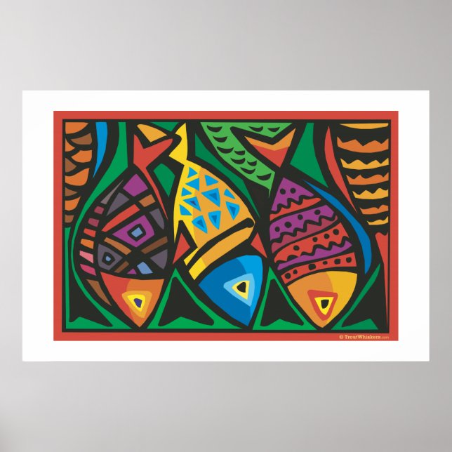 Diseño de Arte de Peces Abstracto (Frente)