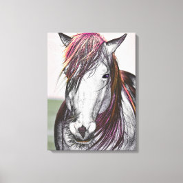 Diseño de arte de pelo rosa blanco para caballos