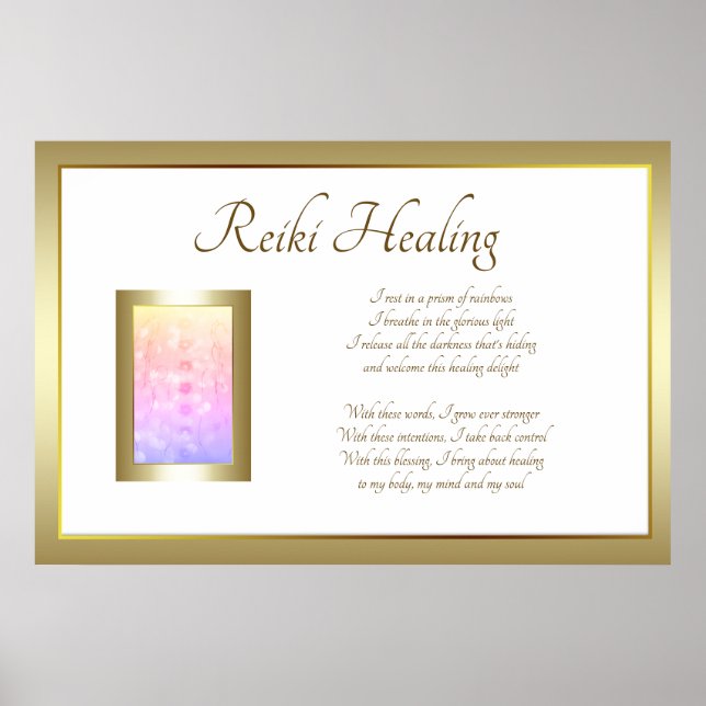 Diseño de arte de Reiki Healing Poem (Frente)