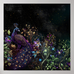 Diseño de arte digital para pavos reales oscuros 9