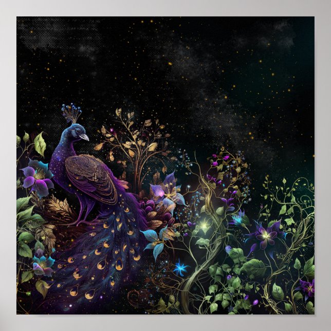 Diseño de arte digital para pavos reales oscuros 9 (Frente)