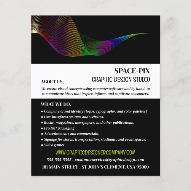 Diseño de arte gráfico, publicidad de diseñador gr (Frente)