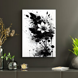 Diseño de arte moderno de moda en tinta negra y bl