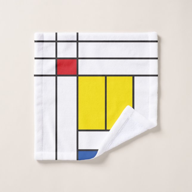 Diseño de arte moderno Mondrian II Minimalista De  (Toallita)