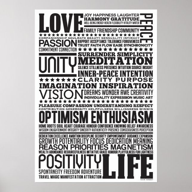 Diseño de arte motivacional Inspirador "Love Life" (Frente)