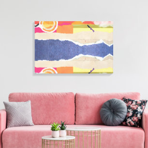 diseño de arte mural abstracto de puesta de sol y