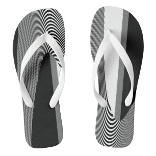 Diseño de arte op negro y blanco, chanclas