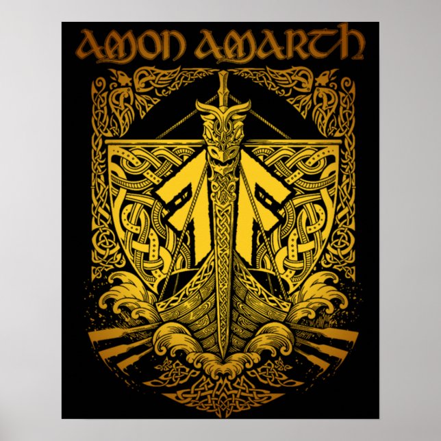 Diseño de arte para fans estilo retro Amon Amarth (Frente)