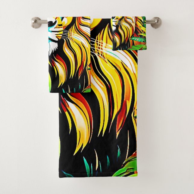 Diseño de arte pop de león en la jungla (In situ)