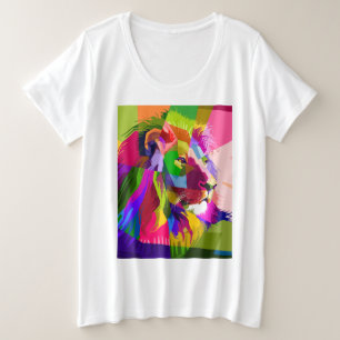 Diseño de arte pop prismático colorido de león
