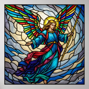 Diseño de arte Serene Stainass Glass Angel