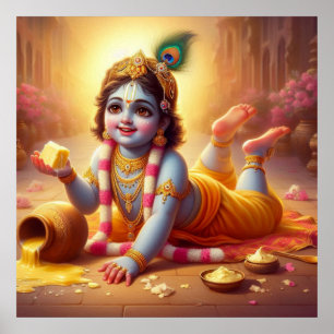 Diseño de arte tradicional juguetón de Bala Krishn