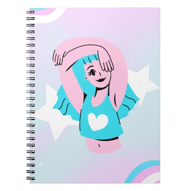 diseño de arte trans en cuaderno espiral (Frente)
