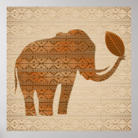 Diseño de arte tribal para elefantes