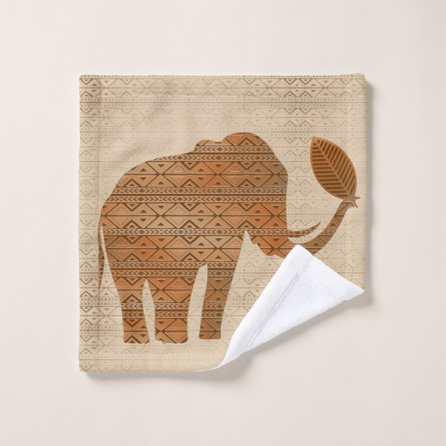 Diseño de arte tribal para elefantes (Toallita)