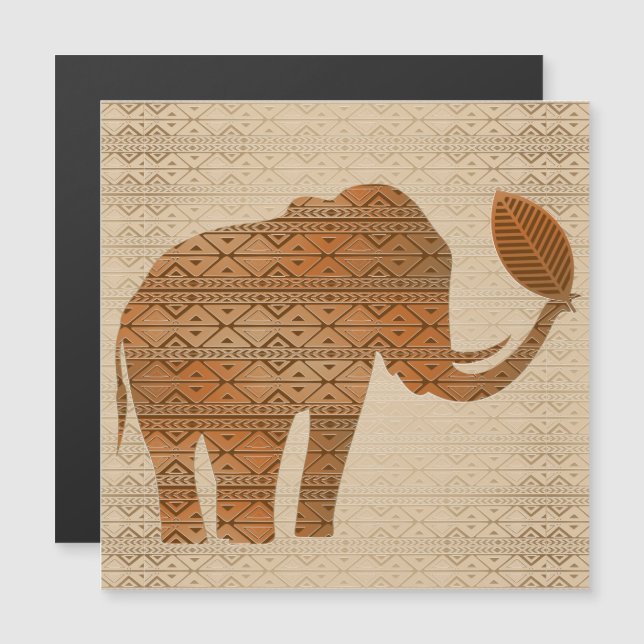 Diseño de arte tribal para elefantes (Anverso/Reverso)