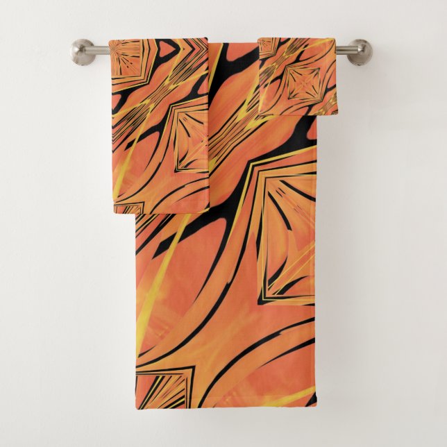 Diseño de Arte Tropical Ebony Black And Citrus Nar (In situ)