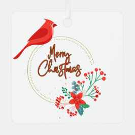 Diseño de aves con flores adorno cuadrado metaliza