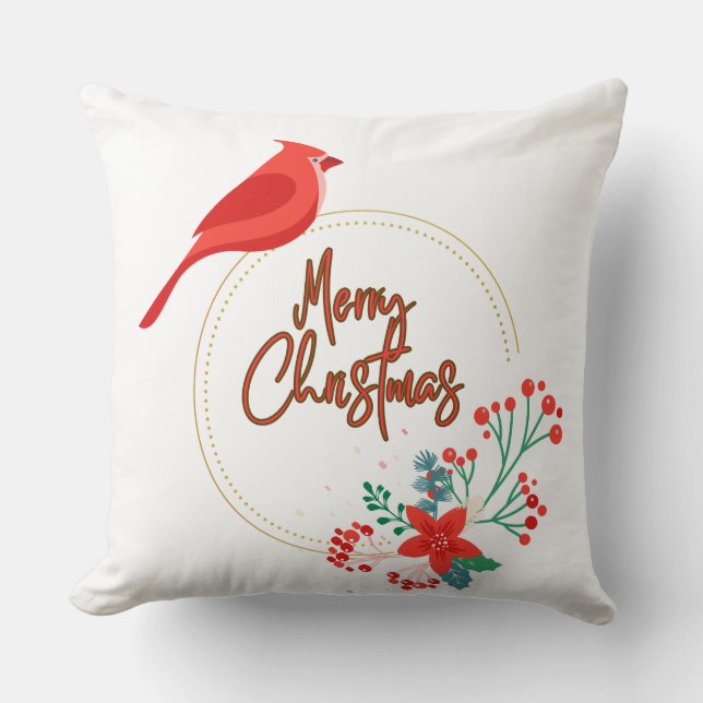 Diseño de aves con flores tirando almohada (Anverso)