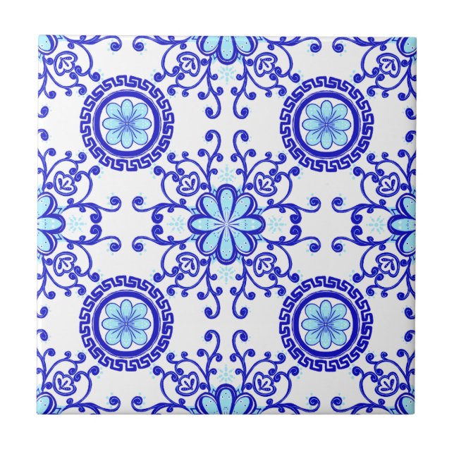 Diseño de azulejo Positano Amalfi acuarela (Frente)