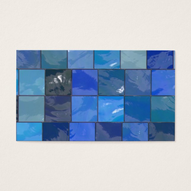 Diseño de baldosas azul en el baño (Frente)