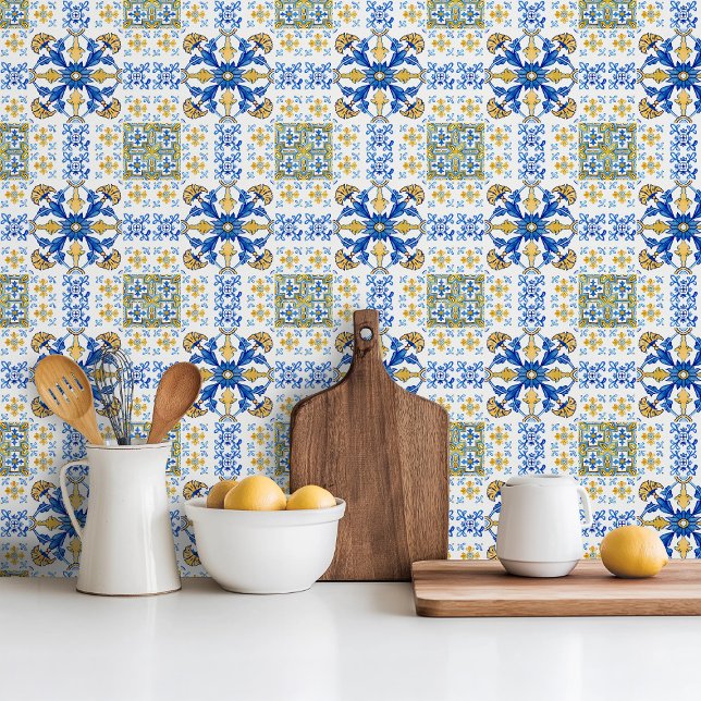 Diseño de baldosas mediterráneo italiano sin incon (Subido por el creador)