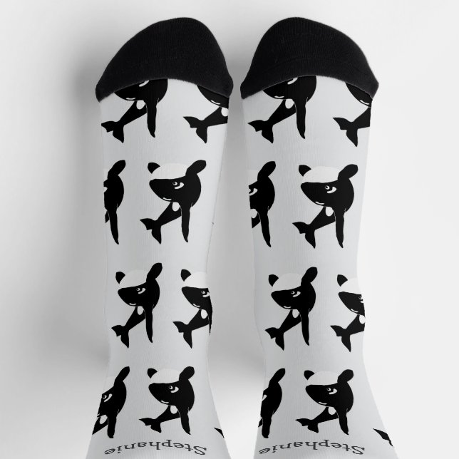 Diseño de ballena asesina de calcetines (Arriba)