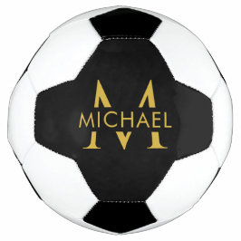 Diseño de balón de fútbol con monograma de nombre