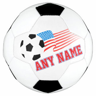 Diseño de balón de fútbol con nombre rojo personal