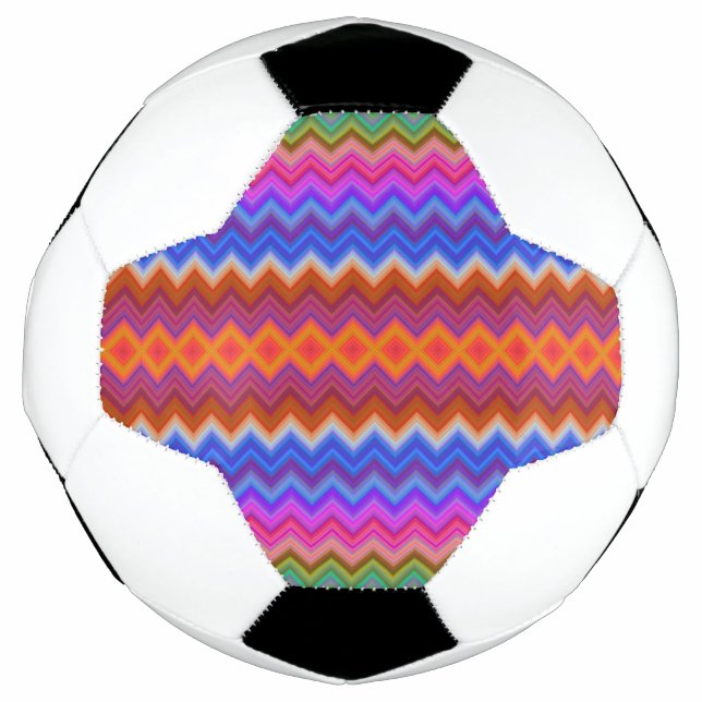 Diseño de balón de fútbol con un patrón de zigzag  (Anverso)