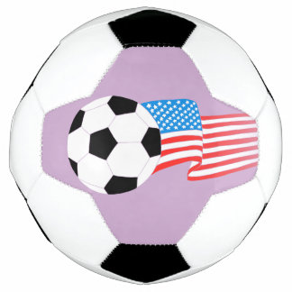 Diseño de Balón de Fútbol Morado Claro Con Bandera