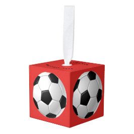 Diseño de balón de fútbol - Ornamento de cubo.