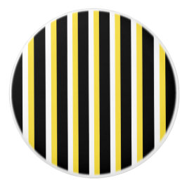 Diseño de banda negra, blanca y amarilla - Pomo de