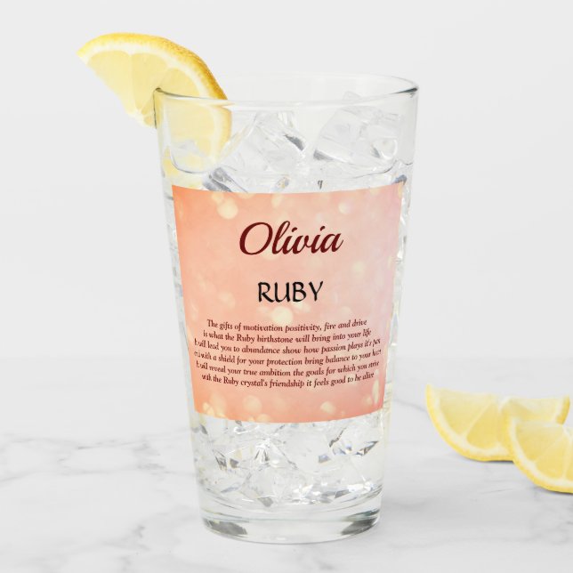 Diseño de Birthstone Ruby de julio (Anverso (hielo))