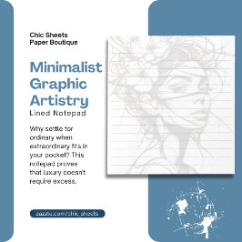 Diseño de bloc de notas rayado con arte gráfico mi