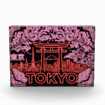 Diseño de bloque de foto neon de Tokio